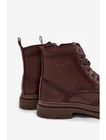 Kožené pánské boty Lee Cooper LCJ 25 33 3960 hnědé Botki Męskie