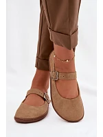 Baleríny Barefoot z přírodního semiše model 22069732 béžové - Zazoo