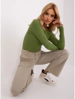Sweter PM SW model 18900662 khaki - FPrice Sweter PM SW model 18900662 khaki - FPrice