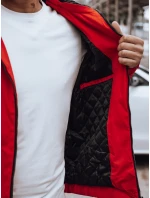 Pánská přechodná bunda s kapucí červená Dstreet model 21980657 - FashionStreet