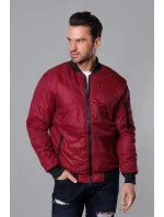 Pánska bunda typu "bomber" vo vínovej bordovej farbe s prešívanou podšívkou (AK95-6)