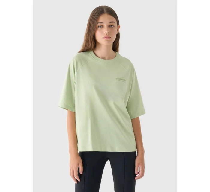 Dámske tričko oversize s potlačou 4F 4FRAW24TTSHF2583-43S