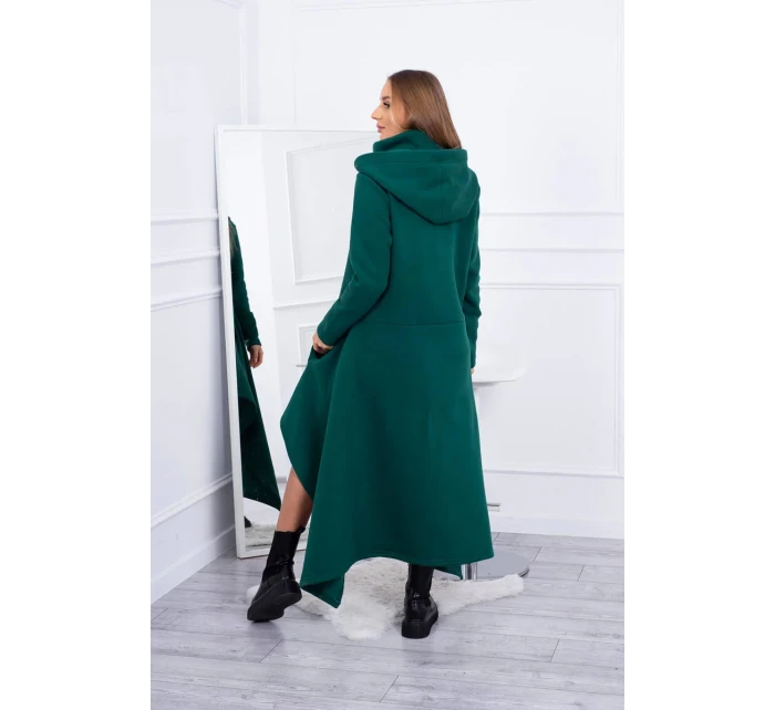 Zateplené šaty s delšími boky tmavě zelené Zateplené šaty s delšími boky tmavě zelené