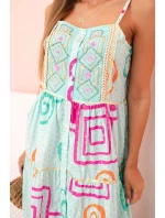 Dámske bavlnené šaty s farebným mätovým vzorom