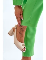 Módní kožené sandály na podpatku béžové model 21613308 - EVENTO Módní kožené sandály na podpatku béžové model 21613308 - EVENTO