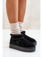 Dámské semišové sněhule na platformě černé model 21670434 - Boto