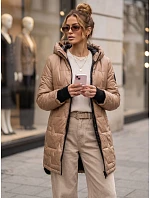 kurtka damska przejściowa z kapturem beżowa model 22346172 - FashionStreet kurtka damska przejściowa z kapturem beżowa model 22346172 - FashionStreet
