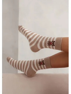 Milena Ponožky 0118-009 Pruhovaný medvedík Dámske froté 37-41