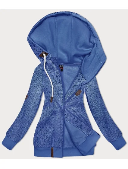 Světle modrá rozepínací mikina s kapucí a se vzorem model 21310406 - 6&8 Fashion