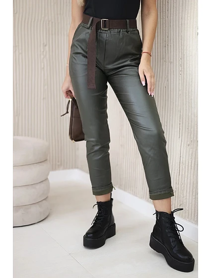 model 20553448 kalhoty s páskem khaki - K-Fashion model 20553448 kalhoty s páskem khaki - K-Fashion