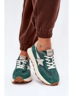 Dámské Sportovní Boty Z Semiše Na Platformě model 21686705 Zelené - VINCEZA