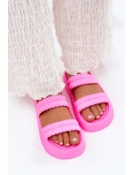 Piankowe Lekkie Klapki Damskie Na Platformie S.Barski ZK51-001 Fuksja