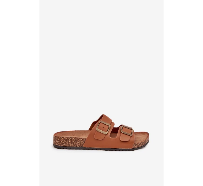 Dámské sandály na korkové platformě s přezkami Camel model 21704312 - EVENTO Dámské sandály na korkové platformě s přezkami Camel model 21704312 - EVENTO