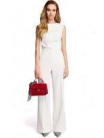 S115 Overal so širokými nohavicami - ecru