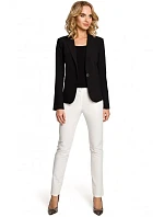 M051 Sako s jedným gombíkom a golierom s kšiltom - čierne