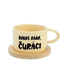 DOBRÉ RÁNO, DICKERS - žltý pohár na makrónky 200 ml