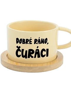 DOBRÉ RÁNO, DICKERS - žltý pohár na makrónky 200 ml