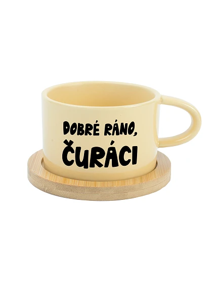 DOBRÉ RÁNO, DICKERS - žltý pohár na makrónky 200 ml