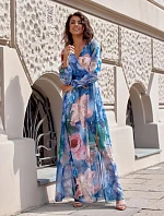 Denné šaty SUK0419 modro-zelené - Roco Fashion