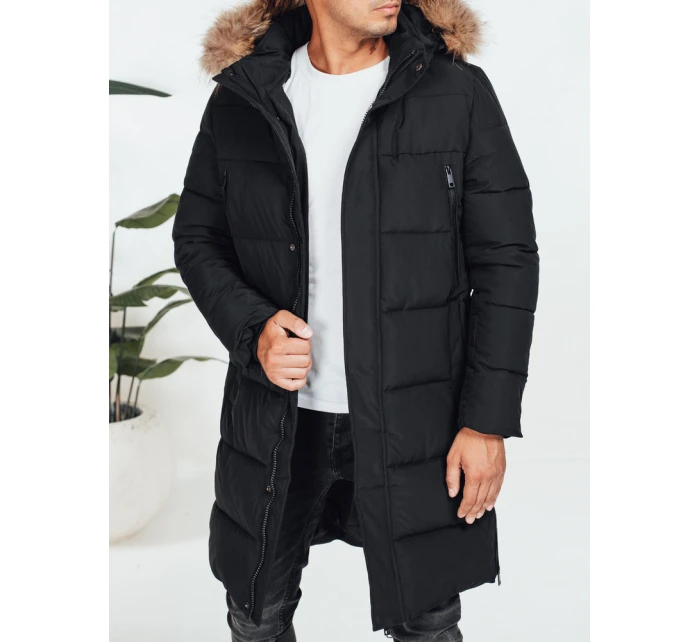 Pánska prešívaná zimná bunda čierna TX5074