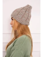 Fleecová čiapka Melisa K241 beige+grey