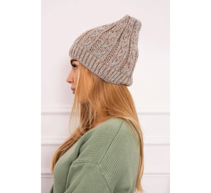 Fleecová čiapka Melisa K241 beige+grey