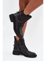 Botki Damskie Z Naturalnej Skóry Ocieplane Artiker 57C1006 Czarne