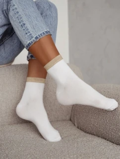 Dámske vzorované rebrované ponožky s lurexom 0200.200