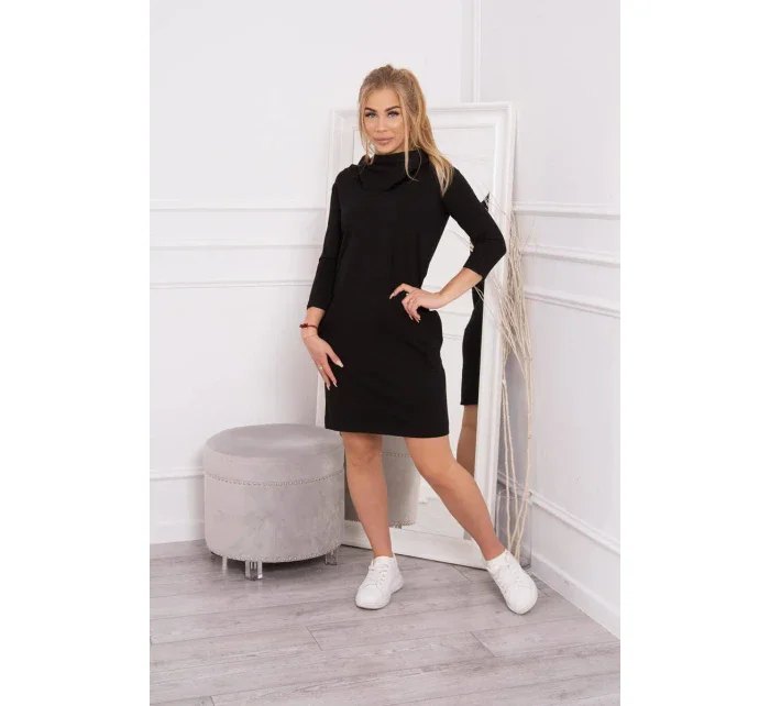 Šaty s kapucňou a vreckami čierne Šaty s kapucňou a vreckami čierne