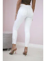 Kalhoty z  s mašlí bílé barvy model 20882905 - K-Fashion