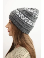 Dámska zimná čiapka so vzorom a vlnou K425 graphite Dámska zimná čiapka so vzorom a vlnou K425 graphite