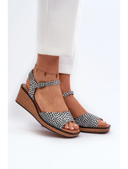 Dámské sandály Na Černobílé model 21657299 - SERGIO LEONE Dámské sandály Na Černobílé model 21657299 - SERGIO LEONE