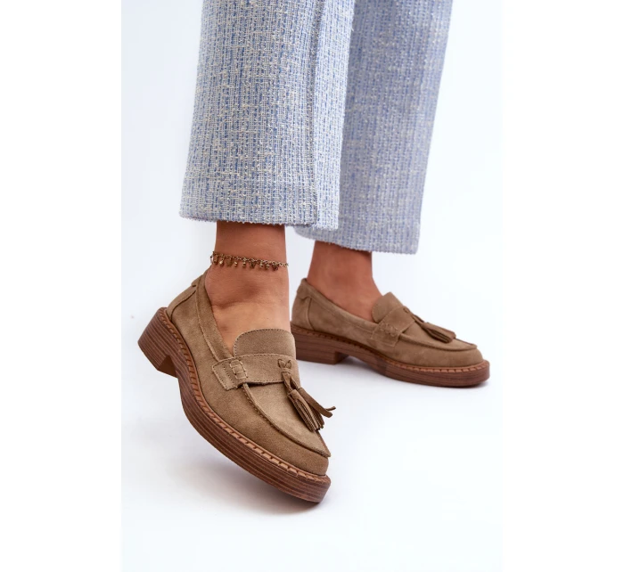 Dámské Semišové Mokasíny S  D&A Hnědé model 21660223 - S.Barski