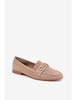 Mokasiny Loafersy Dámské S Ozdobným Prvkem Béžové Evelora Mokasiny Loafersy Dámské S Ozdobným Prvkem Béžové Evelora