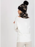 Tunelový šál AT KM CM 331 čierna a béžová Tunelový šál AT KM CM 331 čierna a béžová