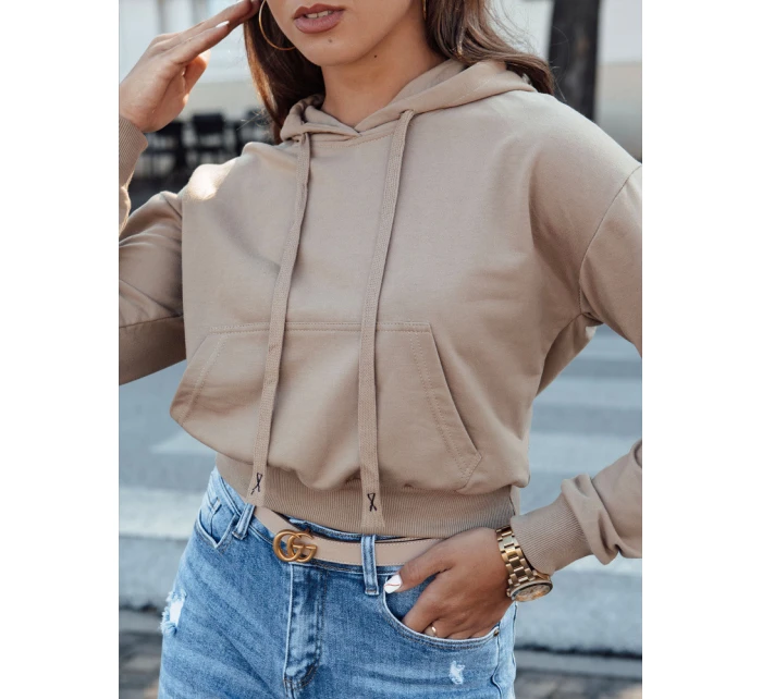 TRENDHOOD dámska mikina s kapucňou svetlohnedá FashionStreet BY1311