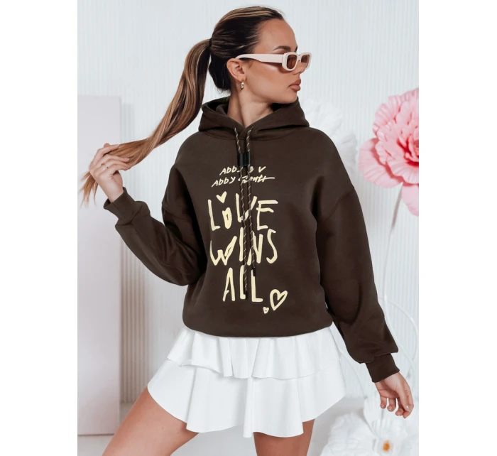 Dámska nadrozmerná mikina LOVEWILL hnedá FashionStreet BY1470