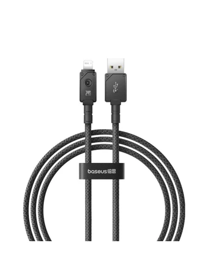 Baseus Nezlomiteľný kábel USB-IP 2,4A 1 m (čierny)