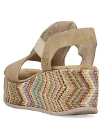 Dámske sandále na podpätku béžové Rieker 69472-60