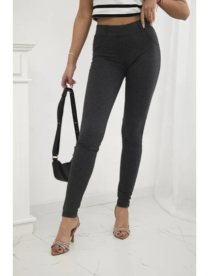 Bavlnené nohavice so zirkónmi na zadných vreckách graphite Bavlnené nohavice so zirkónmi na zadných vreckách graphite