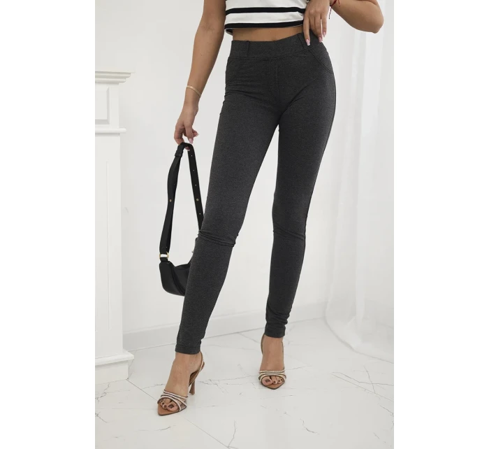 Bavlnené nohavice so zirkónmi na zadných vreckách graphite Bavlnené nohavice so zirkónmi na zadných vreckách graphite