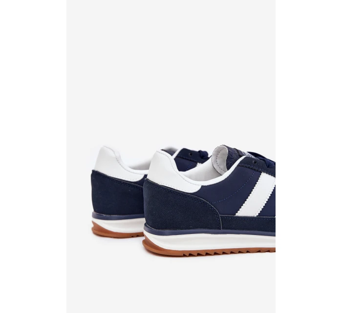 Buty Sportowe Sneakersy Męskie Granatowe Sivara