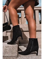 Dámské zateplené kotníkové boty na podpatku Černé model 22366329 - Boto