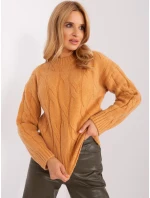 Sweter AT SW model 18955290 camelowy - FPrice Sweter AT SW model 18955290 camelowy - FPrice