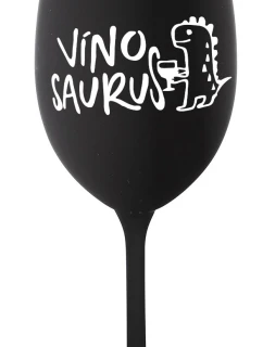 VÍNOSAURUS - černá sklenice na víno 350 ml