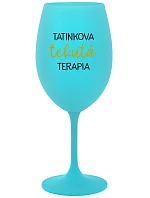 TATINEKOVA TISSUE THERAPY - tyrkysový pohár na víno 350 ml