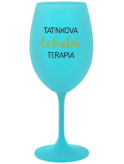 TATINEKOVA TISSUE THERAPY - tyrkysový pohár na víno 350 ml