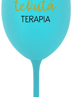TATINEKOVA TISSUE THERAPY - tyrkysový pohár na víno 350 ml