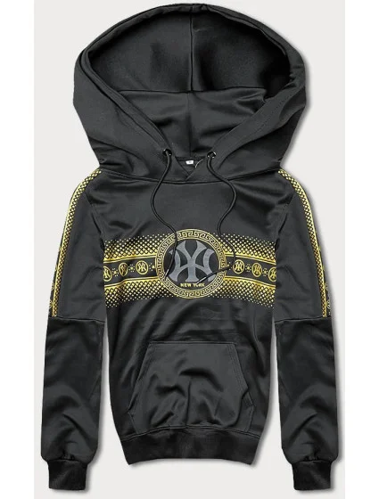 Čierna pánska mikina s kapucňou (8B1100-3)