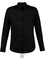 Women keprová halenka s dlouhým rukávem deep black model 22499897 - NEOBLU Women keprová halenka s dlouhým rukávem deep black model 22499897 - NEOBLU